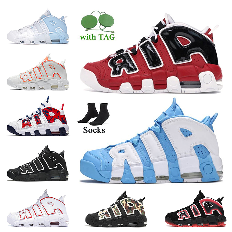 

Luxury Fashion More Uptempo Scottie Pippen Basketball Shoes Black Bulls Hoops Pack White Varsity Red Off University Blue UNC Split Women Sne