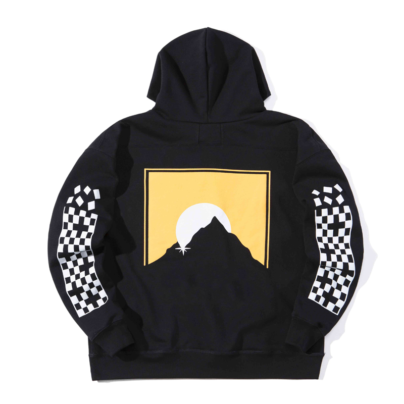 

21fw Europe USA Autumn winter Sunset Hoodie casual men women Mountain oversize Skateboard streetwear cotton Hooded Sweatshirt