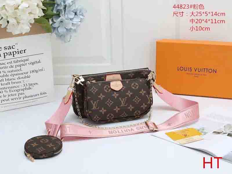 

GGLVLouisVitton YSLVUTTON Crossbody Bag Women 3pcs Mini Pochettes Genuine Leather Designer Handbags Multi Pochette Shoulder Bags Purses D7048, Dust bag