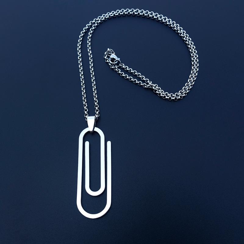 

Pendant Necklaces Stainless Steel Necklace Paperclip With O-chain Fashion Unisex Jewelry Gift