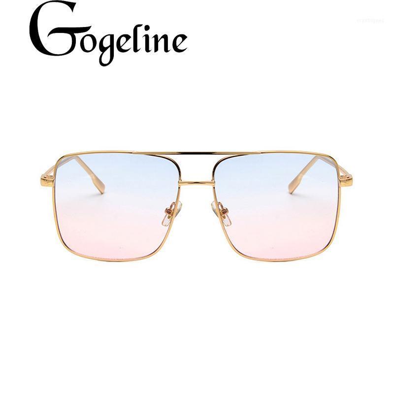 

Sunglasses 2021 Vintage Women Men Square Metal Frame Gradient Classic Retro Sun Glasses Luxury Summer Eyewear UV4001