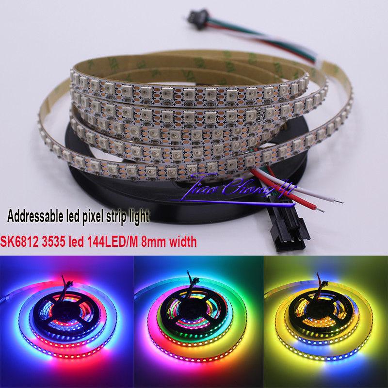 

SK6812 MINI 3535 144led/m DC5V Addressable RGB LED Pixel Strip 8mm Width PC Modules