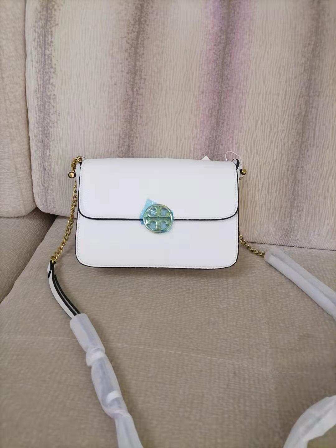 

Luxury handbags 45155 small chain Single Shoulder Messenger tofu bag Tory, White