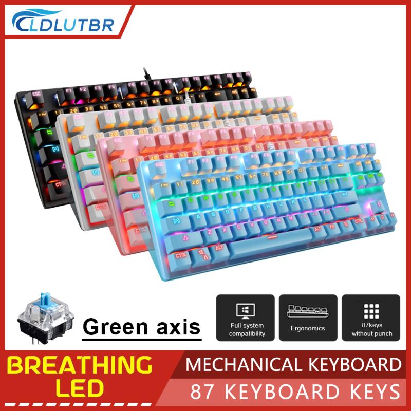 

Durable Gaming Keyboard Typing Adjustable Electronic Sports 82 Keys USB IPL Accessories PC Computer Pink Switch Keyboards