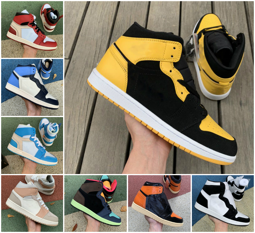 

2021 High 1 1s Basketball Shoes Discount Men Women Tie Dye OG Bio Hack Chicago Blue UNC Patent White BLACK ROYAL TWIST Green Toe Designers, A-j1014