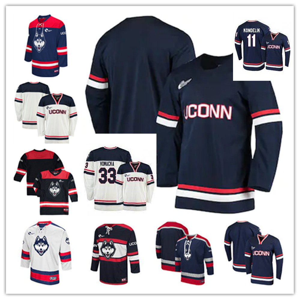 

NCAA UCONN Huskies Hockey Jersey Matt Scherer Sean Erickson Alex Gerke Matt Grogan Brant Harris Scott Tomes Brad Smith Maxim Letunov Tage Thompson Ryan Equale, Navy