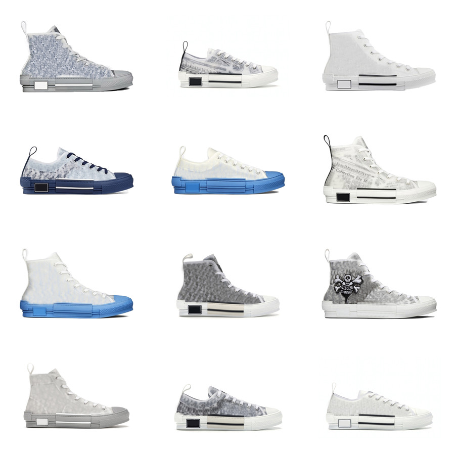 

Authentic B23 HIGH TOP SNEAKERS OBLIQUE Outdoor Shoes Men Women Technical Fabric Platform Low Transparent Letters Calfskin Trainers Canvas With Original Box, 26
