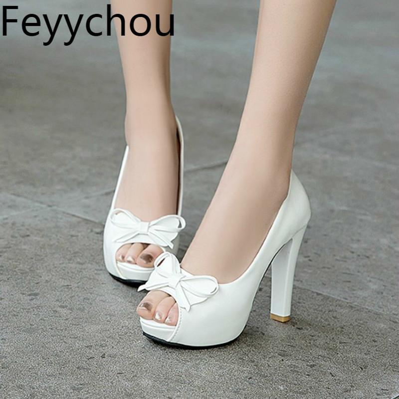 

Dress Shoes Women's Pumps Super High Heel Spring Autumn Pu Peep Toe Platform 2021 Sexy Fashion Casual Party Beige White Big Size 34-43, Black