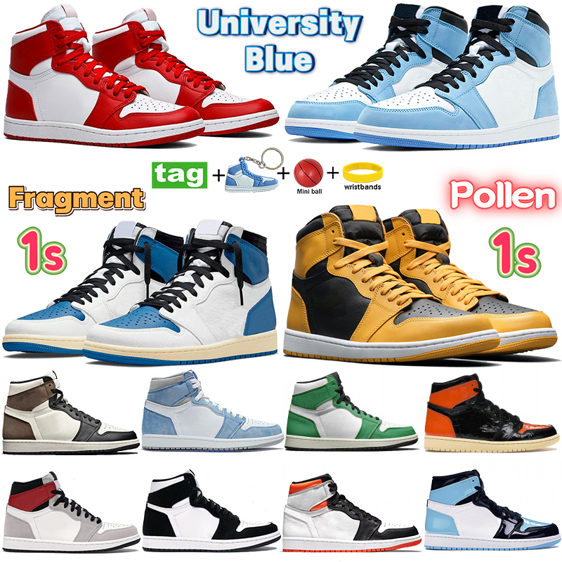 

High University Blue 1s 1 basketball shoes dark mocha Seafoam pollen Fragment Shadow 2.0 Mid Light Smoke Grey Twist black white sneakers men women designer trainers, Bubble wrap packaging