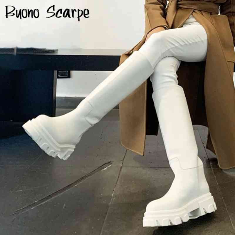 white platform combat boots