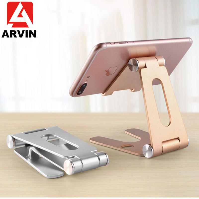 

Cell Phone Mounts & Holders Aluminum Alloy Tablet Mobile Stand Holder 3.5-8.0 Inch Dual Axis Adjustment Desktop Mount Lazy For Ipone