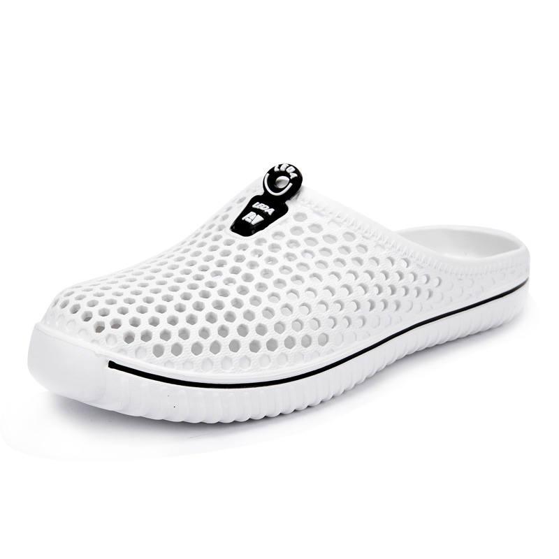 

Sandals Men Sandal 2021 Fashion Summer Breathable Slip Casual Flats EVA Slippers Blue Plus Size Beach Shoes, Black