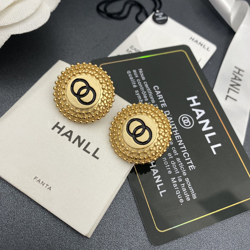 

Designer earrings JewelleryGold temperament women's round small fragrance style personalized Earrings classic middle ancient f RZX5 GUM5