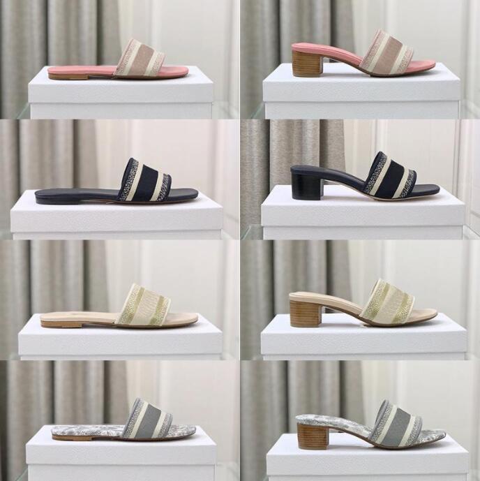 

Elegant DWAY Heeled Slide Women's Sandals Embroidery Slipper Inside Bottom Fashion Outdoor Beach Slides Genuine Leather Pink Black ..., 14