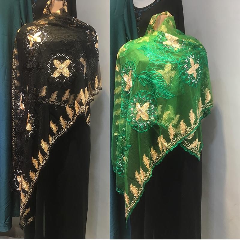 

Scarves African Cotton Voile Dubai Tulle Pashmina Cord Emroider Ring Diamond Shawl Wrap Lace Stole Net Scarf Headband