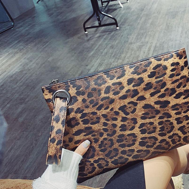 

portable square leopard printed wristlet clutch women casual pu leather coin phone pouch wallet torebki damskie, Red;black