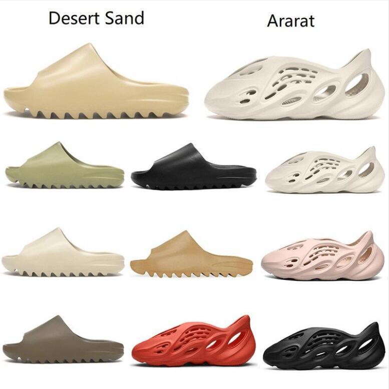 

Foam runner kanye west slippers clog sandals triple black white slides fashion womens mens beach flip flops 36-45