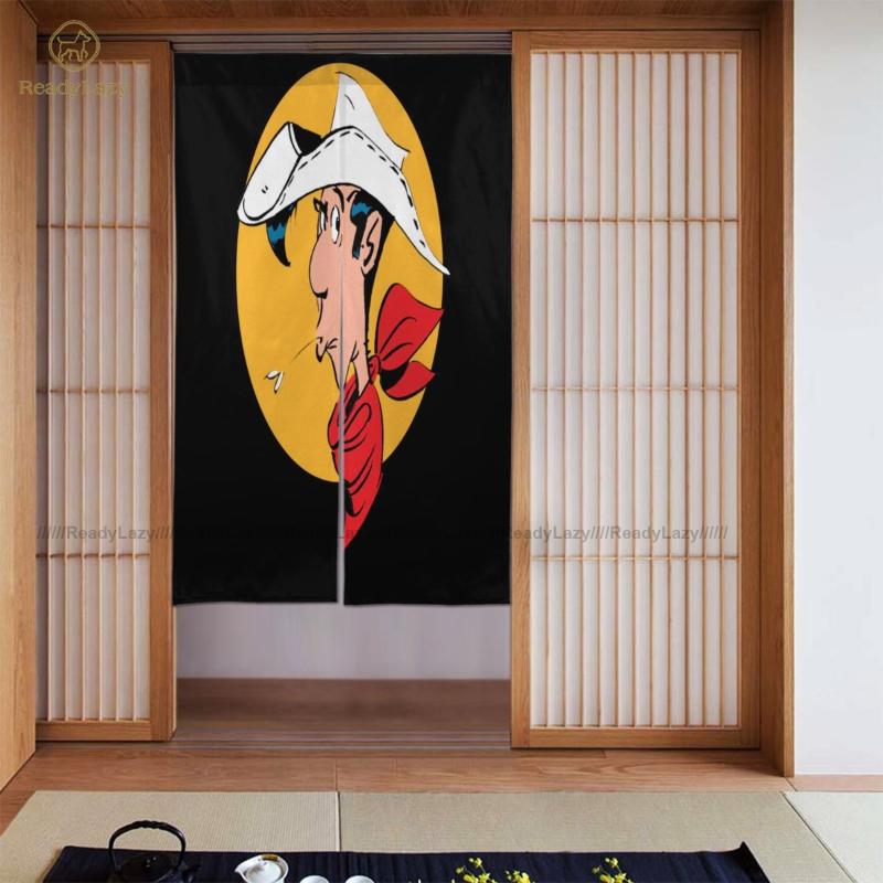 

Lucky Luke Curtains Vintage Cabinet Door Curtain Double Separator & Drapes
