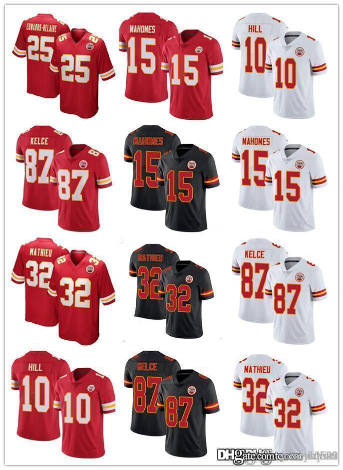 

Men Women Youth Kansas City Chiefs 15 Patrick Mahomes 10 Tyreek Hill 32 Tyrann Mathieu 87 Travis Kelce red Football Jerseys, Black;red