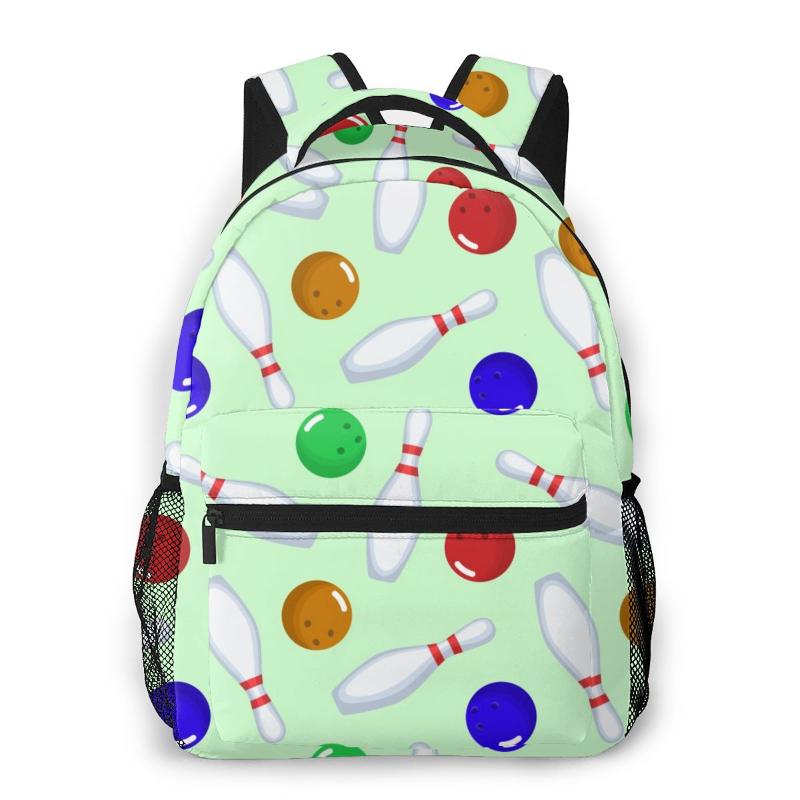 

School Bags OLN Children Backpacks Bag For Boys Bowling Pins And Balls Teenagers Schoolbag Student Bookbags