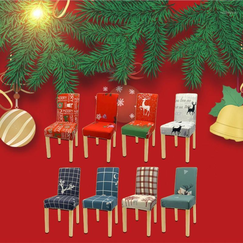 

Elastic Christmas Chair Cover Dining Room Seat Covers Stretch Slipcovers For Banquet Party Decoration Drop