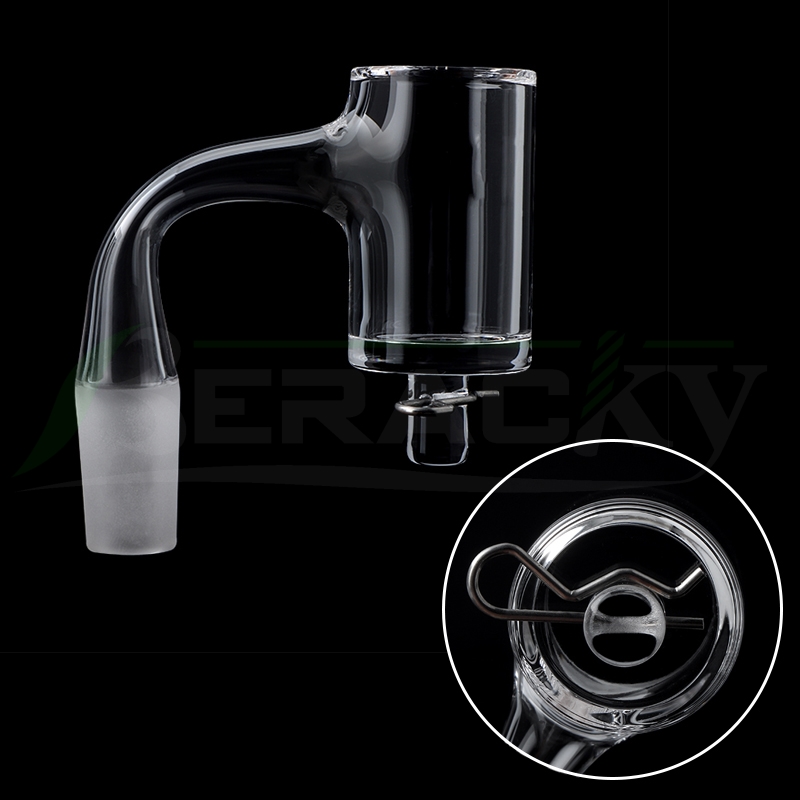 

Smoking Accessories 25mm OD Fully Weld Beveled Edge 2.5mm Thickness Quartz Enail with Metal Retainer Clip for Dab Rig Water Pipes Bongs