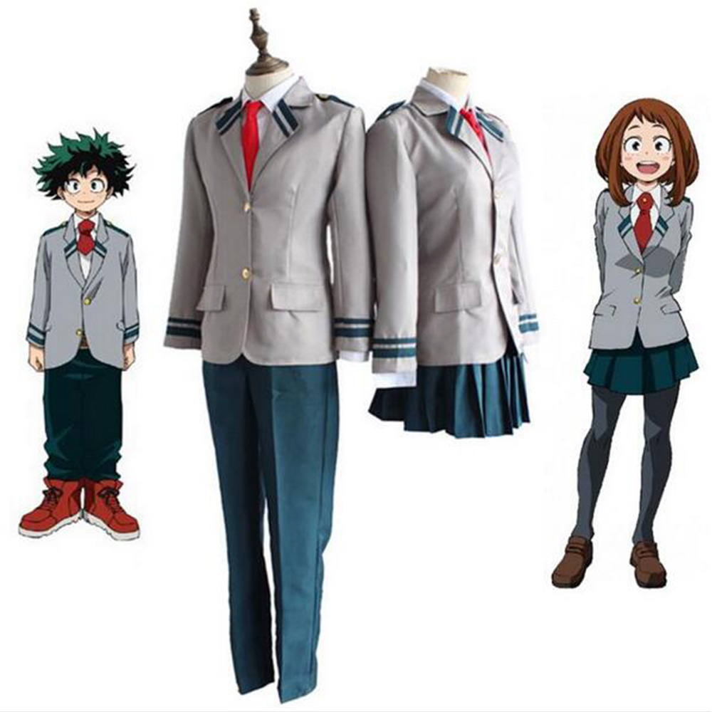 

Theme Costume Anime Boku No Hero Academia Midoriya Izuku Bakugou Katsuki Gray My Hero Academia OCHACO URARAKA School Uniform Cosplay Costume, Girl
