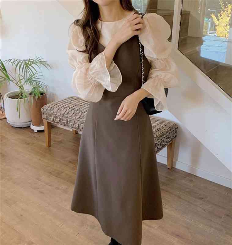 

Colorfaith Autumn Winter Sleeveless Womens Dresses High Waist Elegant Vintage Fashion Korean Style Long Dress Dr3272, Black;gray