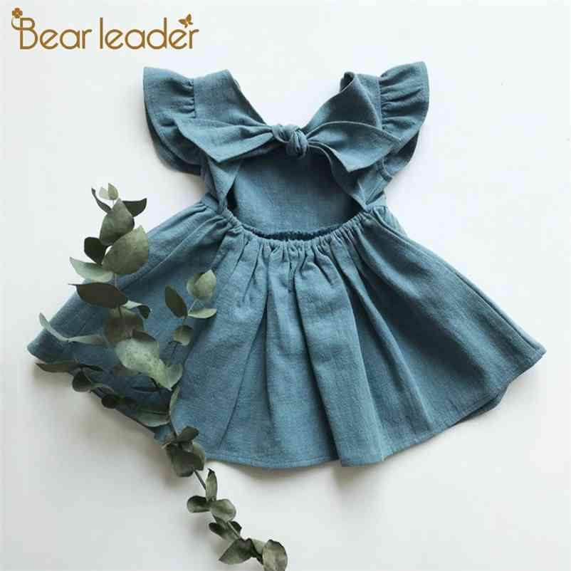 

Baby Girls Casual Dresses Summer Fashion Infant Solid Princess Costumes Toddler Ruffles Bow Clothes Lovely Outfits 210429, Ah1705white