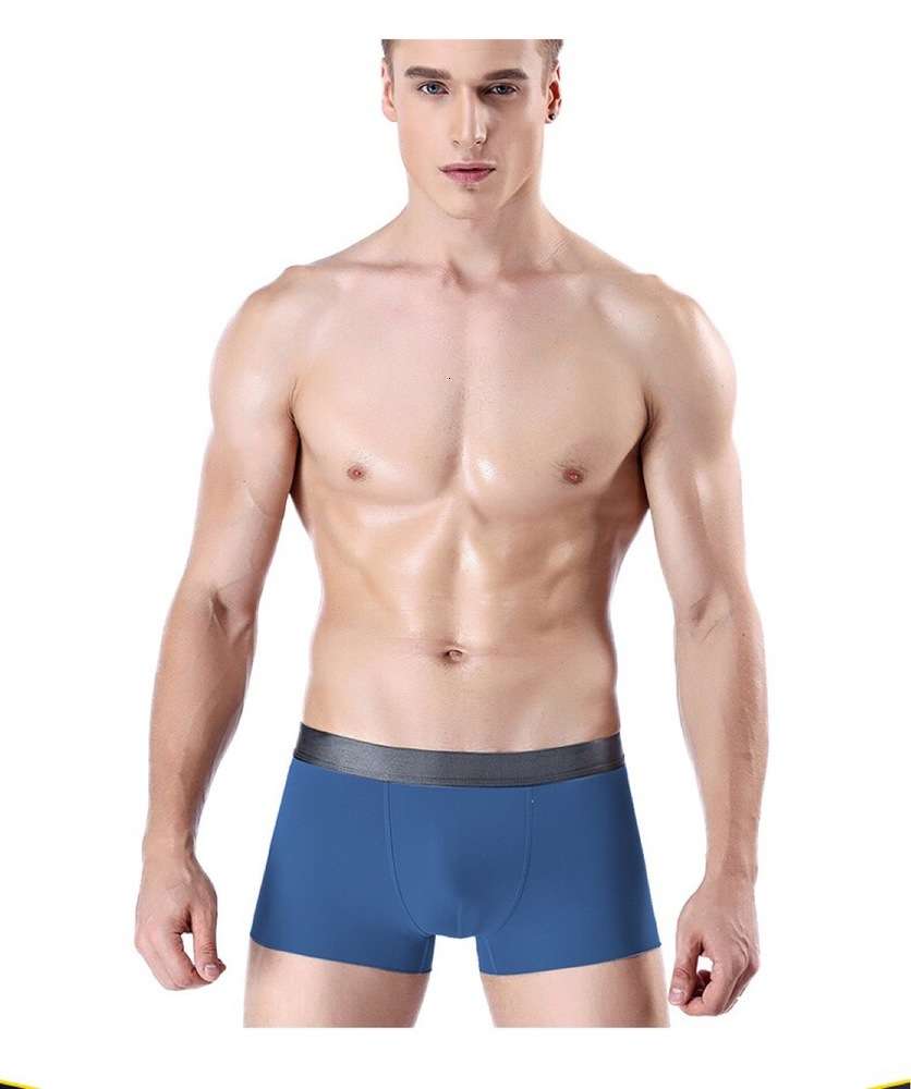 

New style men's ice silk underpants with hip lifting design and breathable cotton crotch, Black;white