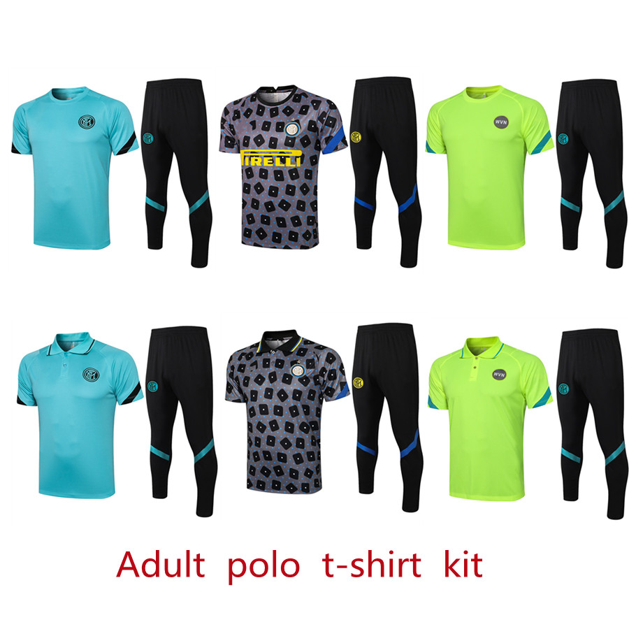 

21/22 Inter Milan ERIKSEN LUKAKU LAUTARO polo shirt set jogging training suit Football Uniform kit, Black
