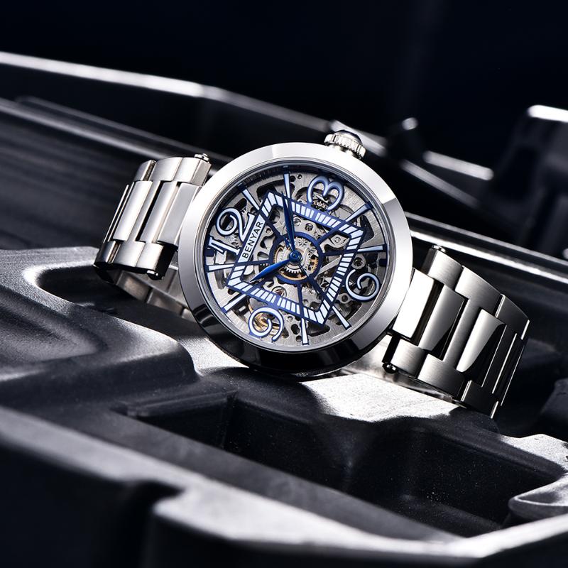 

Wristwatches Reloj Hombre BENYAR Luxury Men Automatic Watches 2021 Mechanical Watch For Top Brand Casual Fashion Diving, Blue