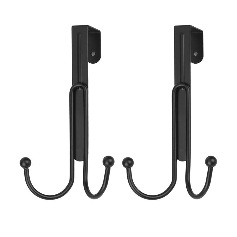 

Hooks & Rails Over The Door Hooks, Metal Twin Hook Organizer Rack Hangers Cubical For Hanging Bags Backpack Hats Closet