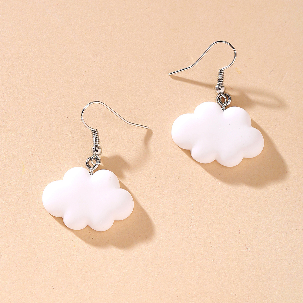 Cute White Cloud Dangle Stud Earrings Clouds Shape Ear Rings for Women Girls Ear Jewelry Gift Wholesale Gifts 211289-image-671492867