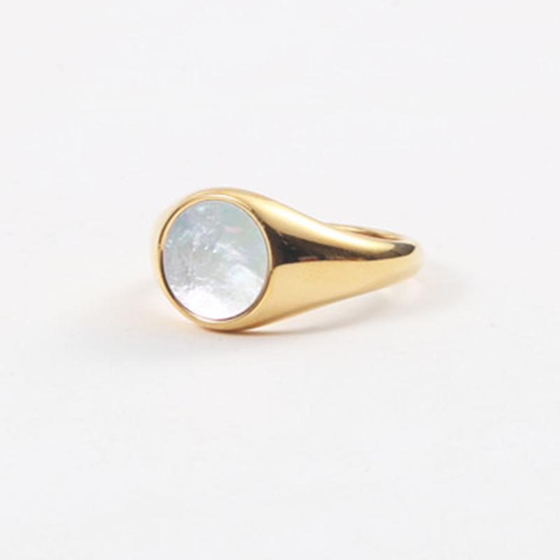 Cluster Rings Round CZ Zircon Ring For Women Gold Color Stainless Steel Engagement Anniversary Jewelry Gift-image-708801660