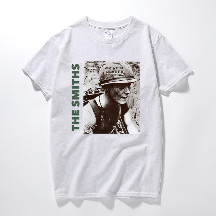 

The Smiths T Shirt Top English Rock Band Meat Is Murder 1985 Morrissey Marr Cotton Short-sleeved O Neck T-Shirts Euro Size Y0510, White;black