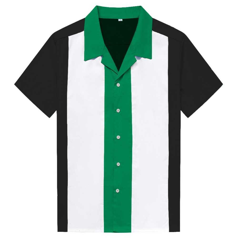 

Big Size overhemden heren Blouse Men's Short Sleeve Industrial Color Block Shirt,Vertical Striped Men's Shirts Button-Down Dress 210527, Black-gray