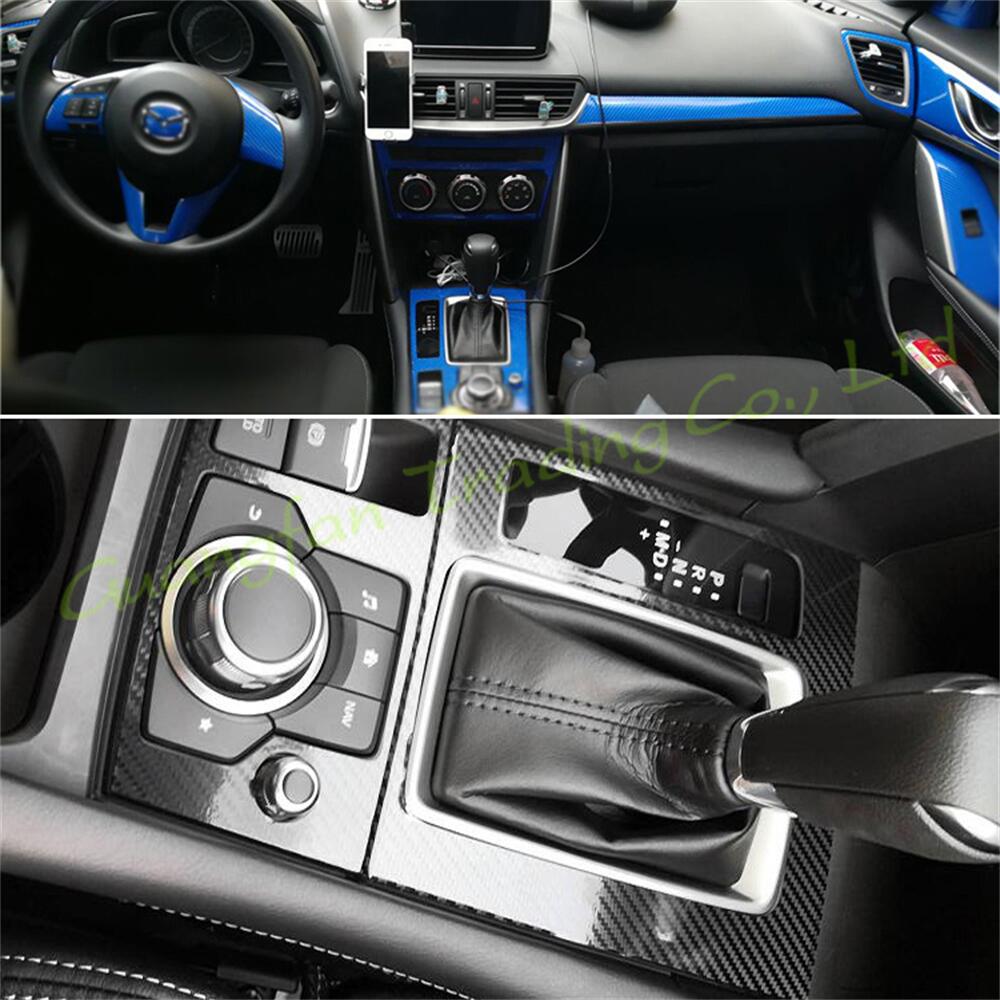 Interior Central Control Panel Door Handle 3D 5D Carbon Fiber Stickers Decals Car-styling Cover Parts Products Accessories For Mazda CX4 CX-4 Yea-image-746958567