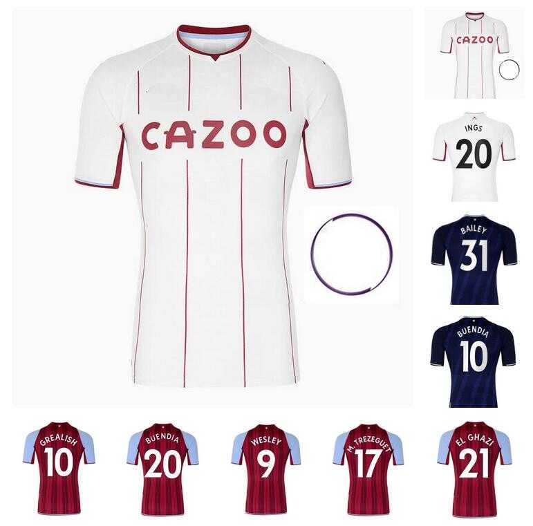 

21 22 Soccer Jerseys Aston GREALISH BUENDÍA TRAORE BARKLEY 2021 2022 WATKINS WESLEY EL GHAZI .TREZEGUET McGINN Football Shirt home away