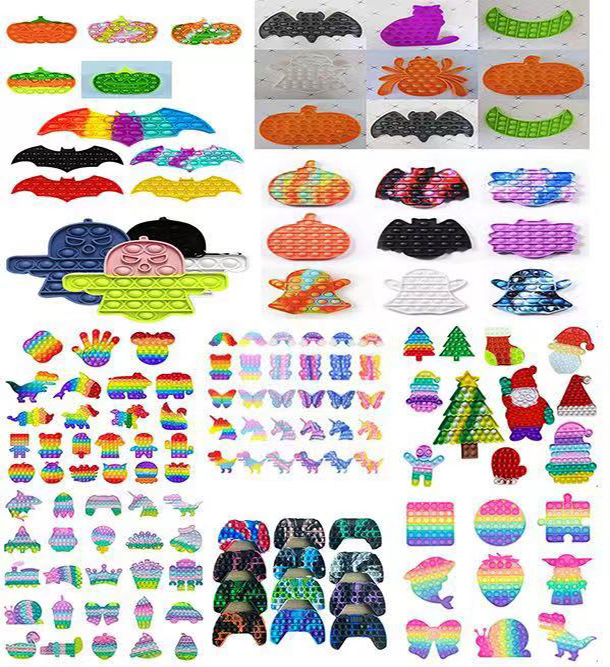 

Fidget Toys Sensory Halloween christmas Pumpkin ghost animal colorful Push Bubble Anti Stress Educational Children Adults Decompression Toy Surprise wholesale