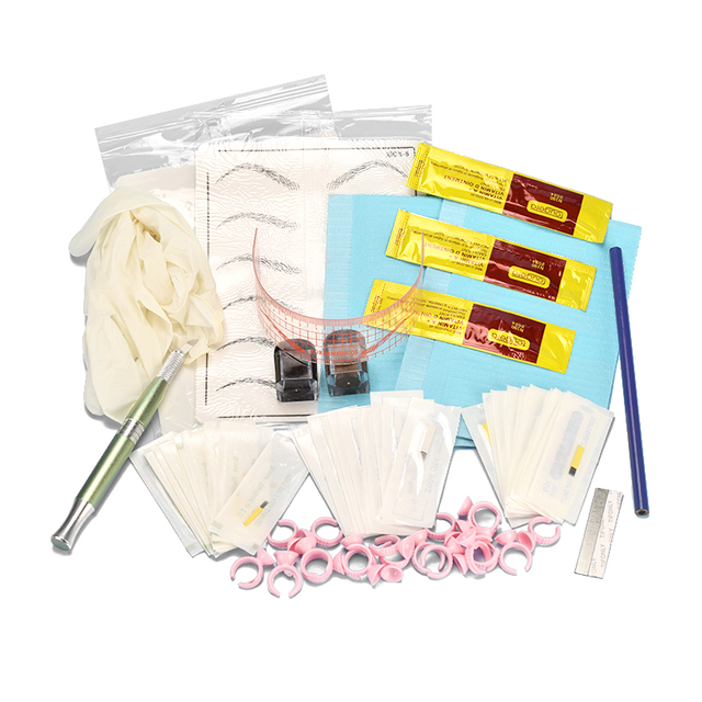 

Complete Manual Pen Kit Pigments Tebori Needle 9pin/15pin/21pin Microblading Eyebrow Tattoo Gloves Makeup Prastics Skin Tattoos Supplies Ink set