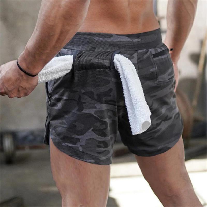 

Running Shorts Men Fitness Quick Dry Mesh GYM Mens Workout Clothing Summer Athletic Training Sport Short Pants, White