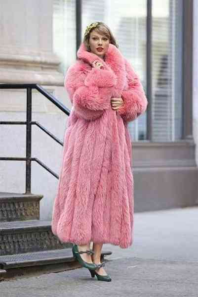 

artificial fur coat pink women' long fine woven rabbit 211207