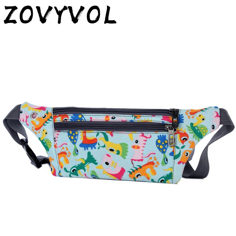 

Women's Canvas Waist Bag Shoulder And Chest Cute Animal Printed Female Fanny Pack For Travel Bags
