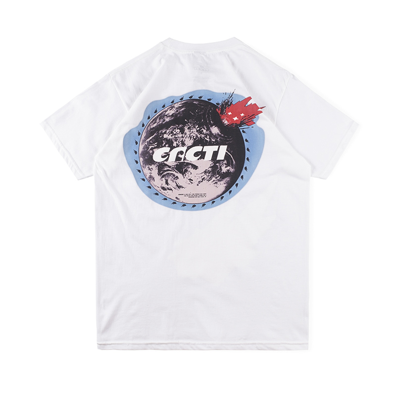 

21ss Spring Summer funny Cacti Down To Earth Brace For Impact Tee Skateboard Mens t shirt Women Street Casual Tshirt, White