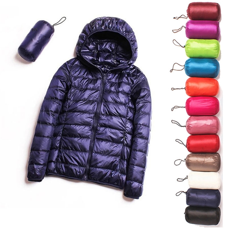 

Winter Down Jacket Women 90% Duck Coat Ultra Light Warm Female Portable Plus Size 210519, Bnavy blue