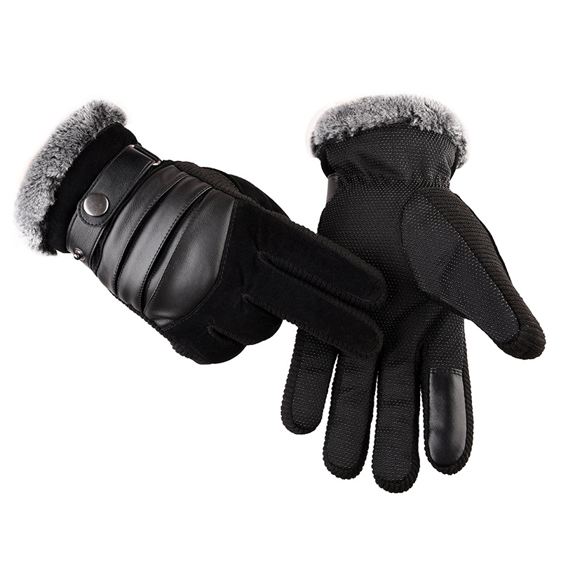 

Winter Keep Warm Driving Sensitive Touch Screen Five Fingers Gloves for Men Gift