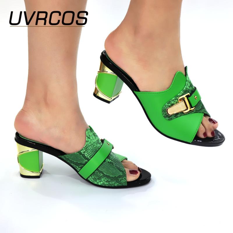 

Dress Shoes Women Slippers Elegant Nigerian Pumps For Party High Quality Woman Peep Toe Square Heels Ladies Sandals, Black