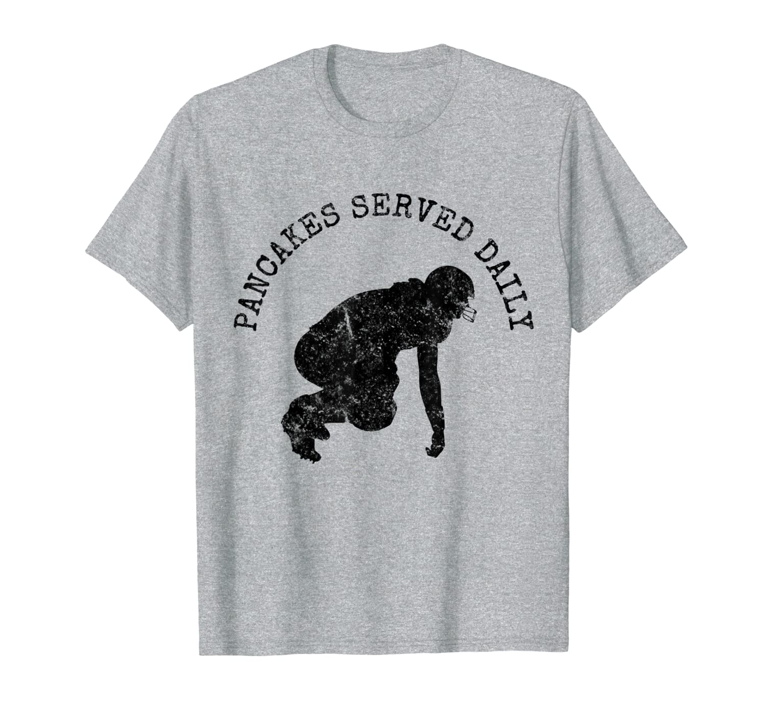 

Men Boys Funny Football Player Quote Pancakes Served Daily T-Shirt, White;black