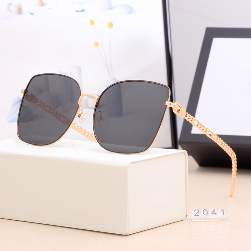 

Gray Fashion Sport Chain Sunglass For Woman Man Unisex Buffalo Horn Sunglasses Men Women Sun Glasses Silver Gold Big Metal Frame Eyewear Lunettes Come With Box